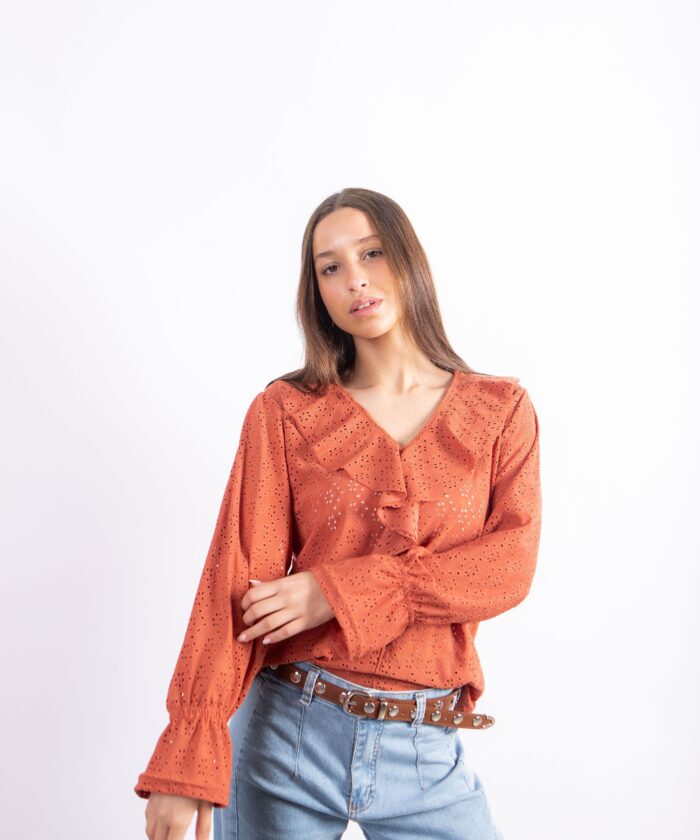 Blusa Bianca Broderie Lycra