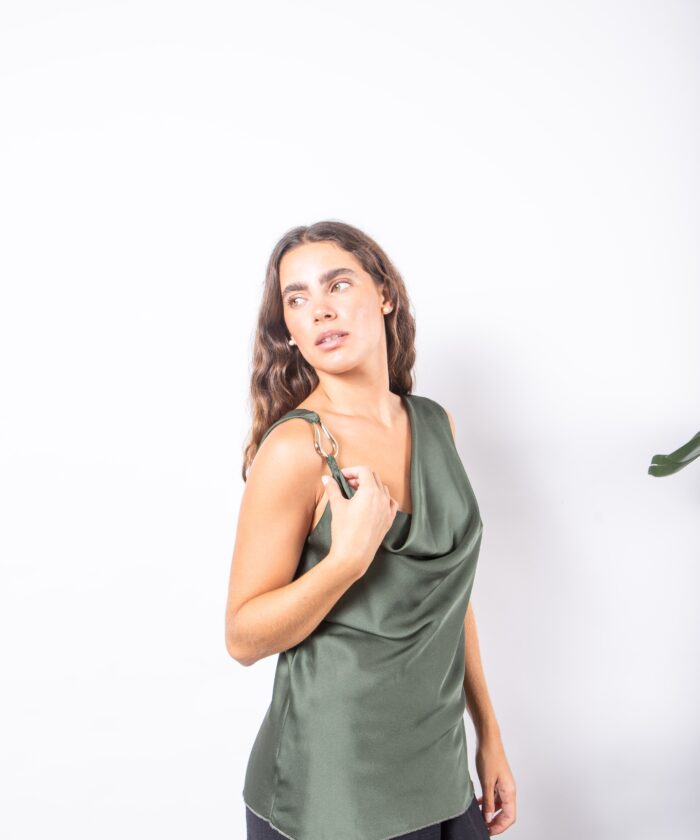 Blusa Satén Metal
