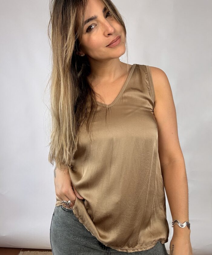Musculosa Frente Saten