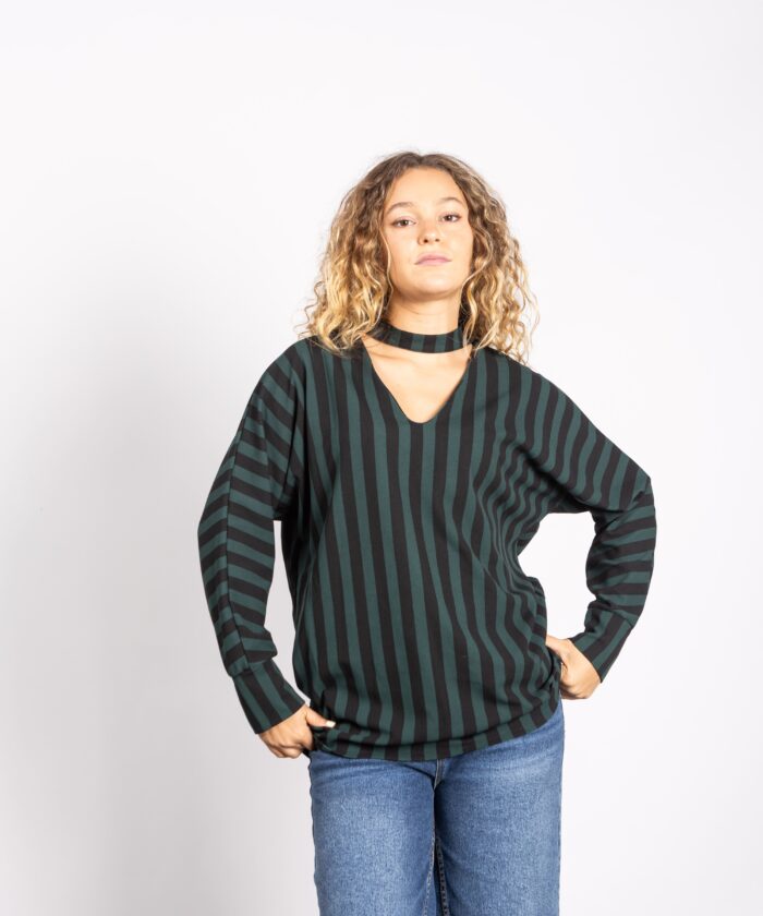 Blusa Crep Rayada