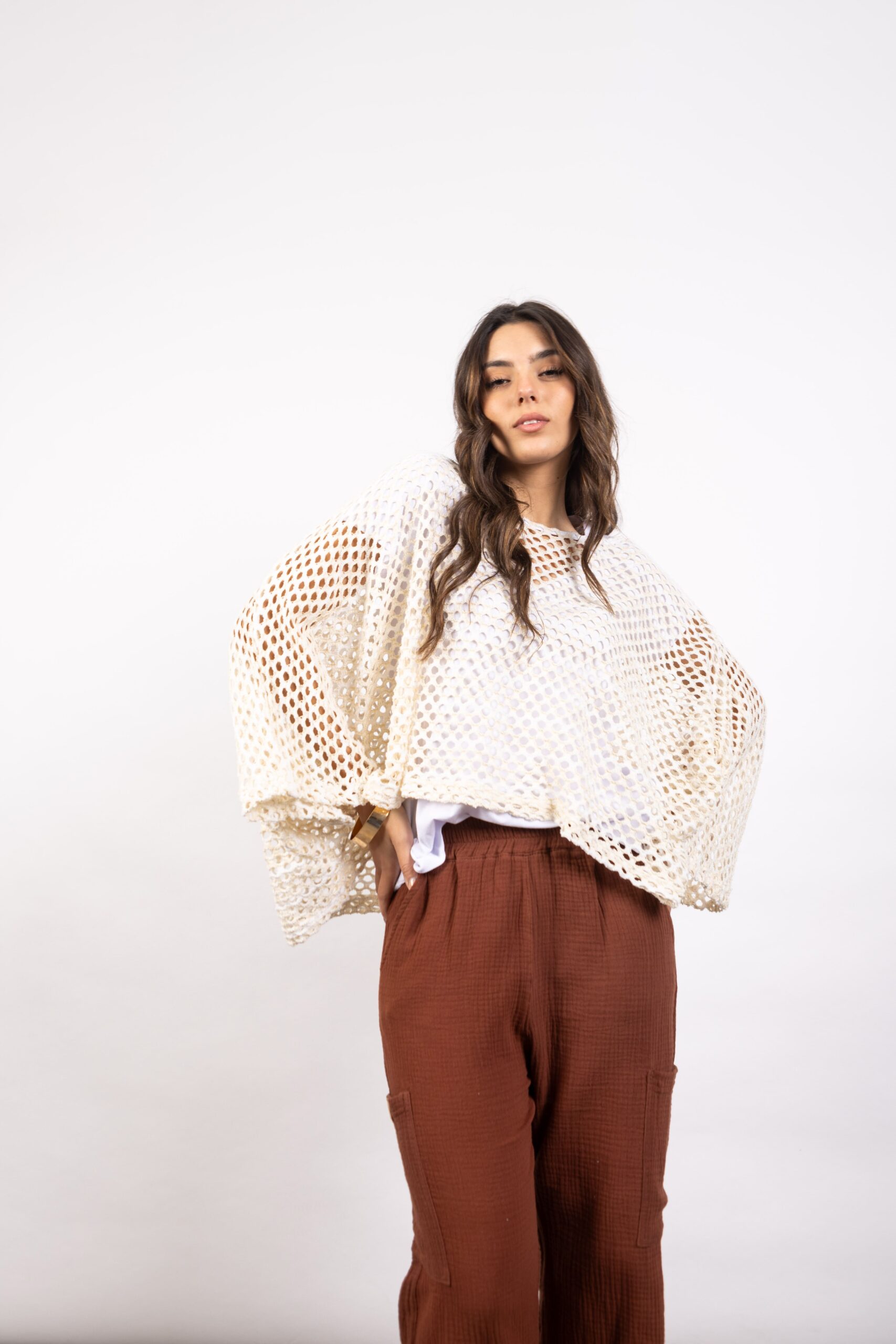Poncho Sweater Red Combinado - Imagen 6